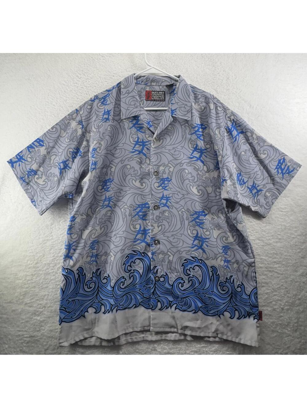 Pineapple Connection Button Up Shirt Y2K Mystic Origins Mens L Japanese Waves